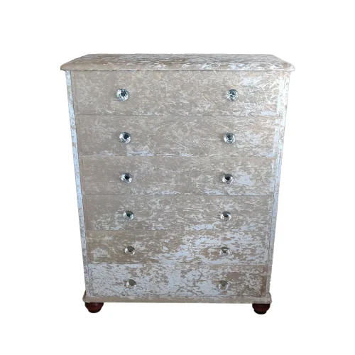 White Crushed Velvet Chest of Drawers