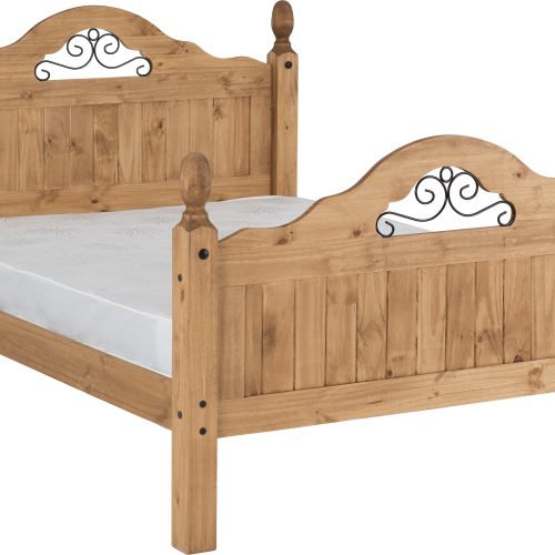 Corona Scroll 4'6" Bed High Foot End incl Mattress