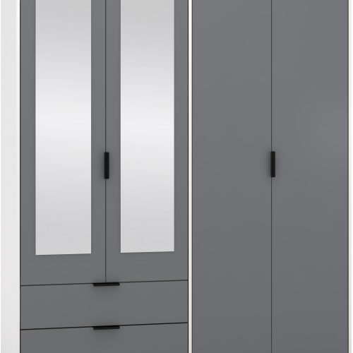 Madrid 4 Door 2 Drawer Mirrored Wardrobe
