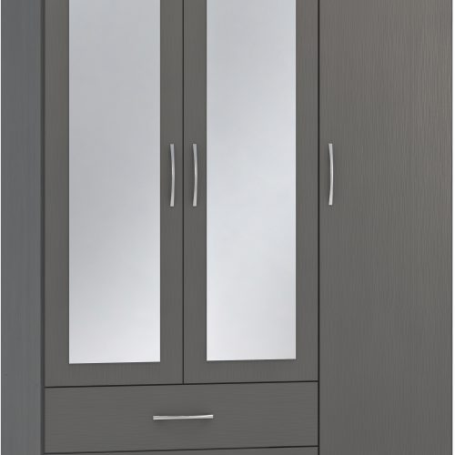 Nevada 3 Door 2 Drawer Mirrored Wardrobe