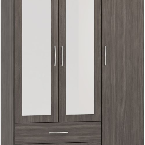 Nevada 3 Door 2 Drawer Mirrored Wardrobe