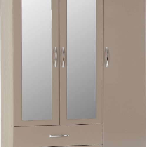Nevada 3 Door 2 Drawer Mirrored Wardrobe