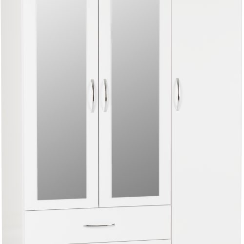 Nevada 3 Door 2 Drawer Mirrored Wardrobe