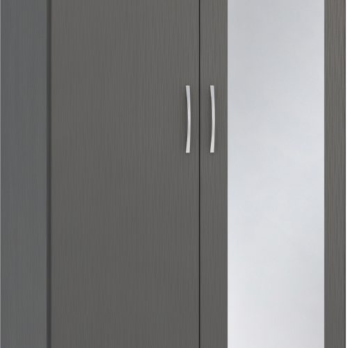 Nevada Mirrored 2 Door 1 Drawer Wardrobe