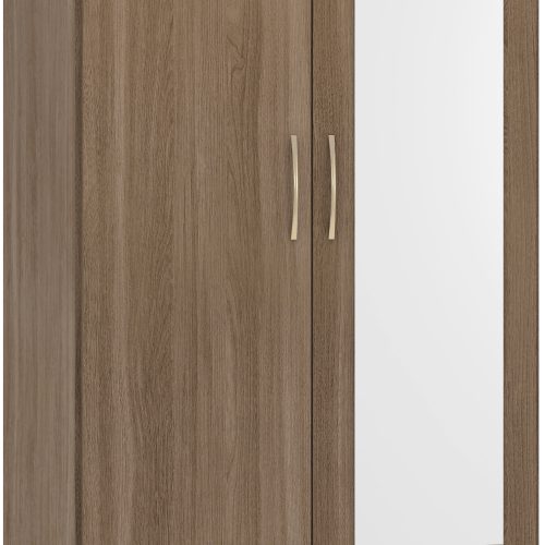 Nevada Mirrored 2 Door 1 Drawer Wardrobe