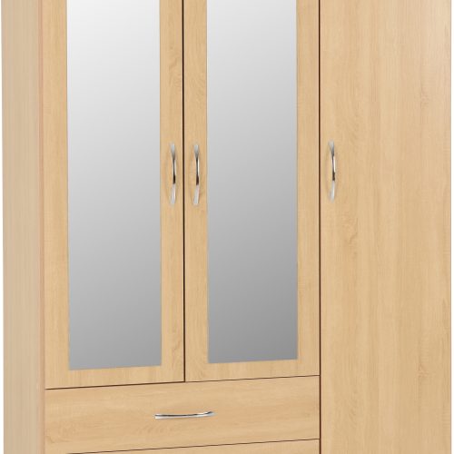 Nevada 3 Door 2 Drawer Mirrored Wardrobe