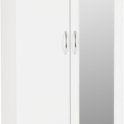 Nevada Mirrored 2 Door 1 Drawer Wardrobe