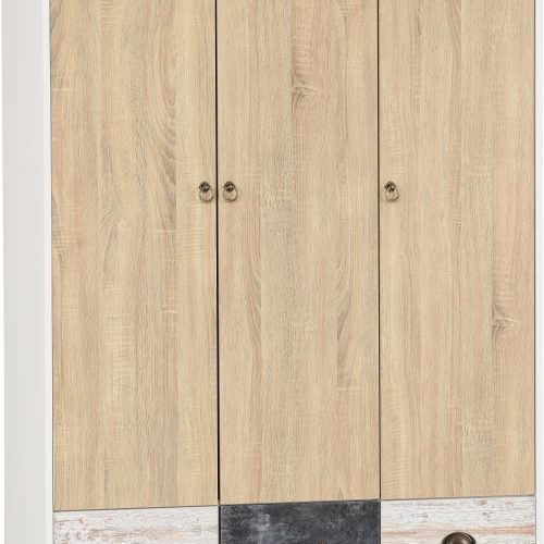 Nordic 3 Door 3 Drawer Wardrobe